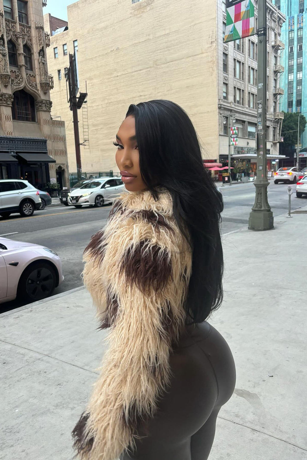 It's Your Moment Faux Fur Jacket - Cream/combo