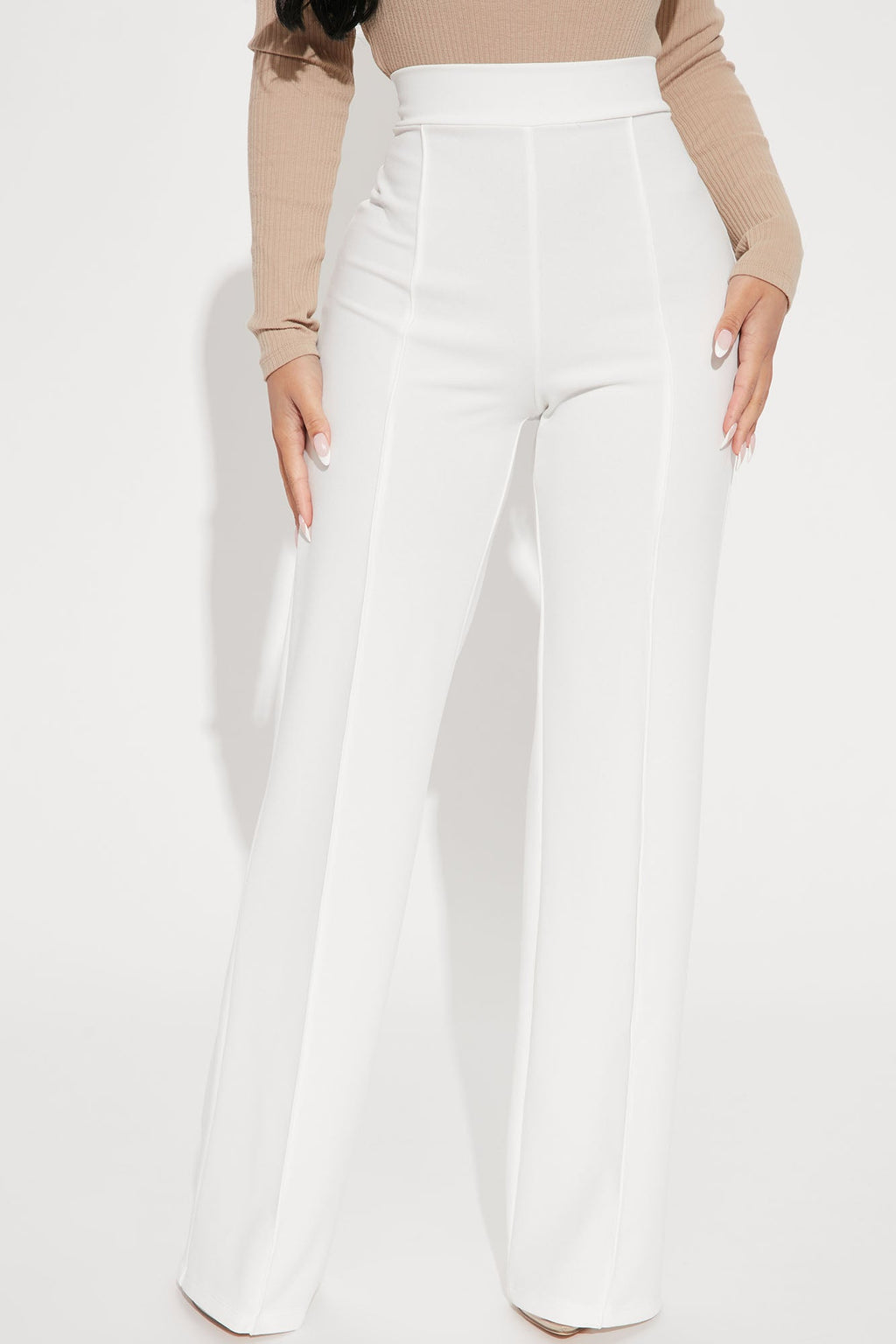 Petite Victoria High Waisted Dress Pants - White