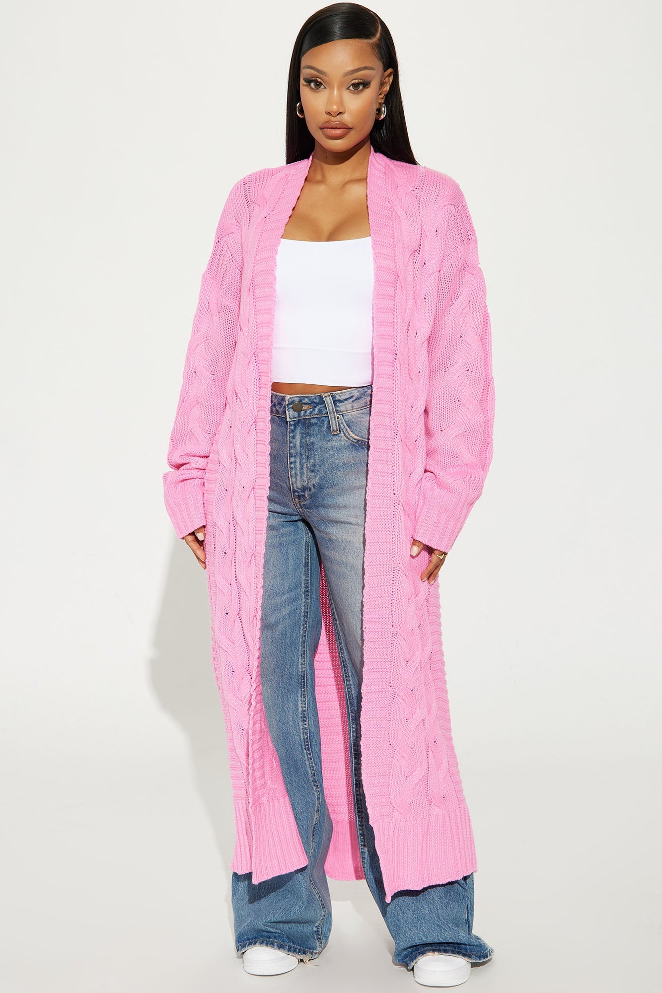 Aneria Long Cardigan - Pink