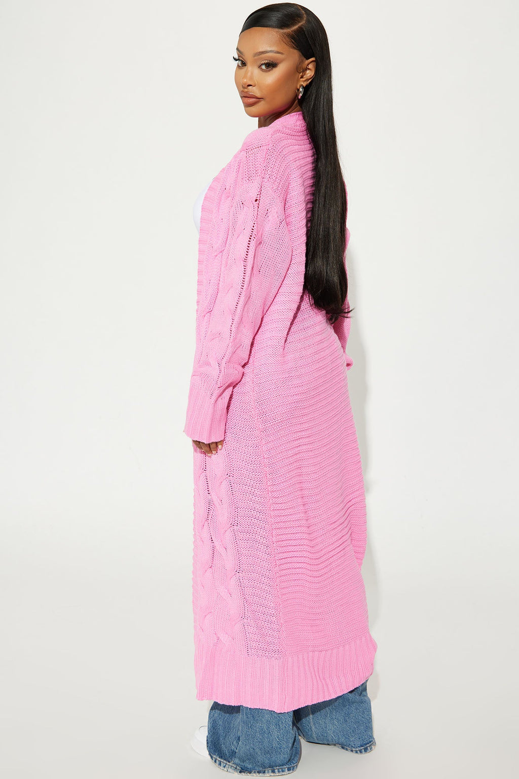 Aneria Long Cardigan - Pink
