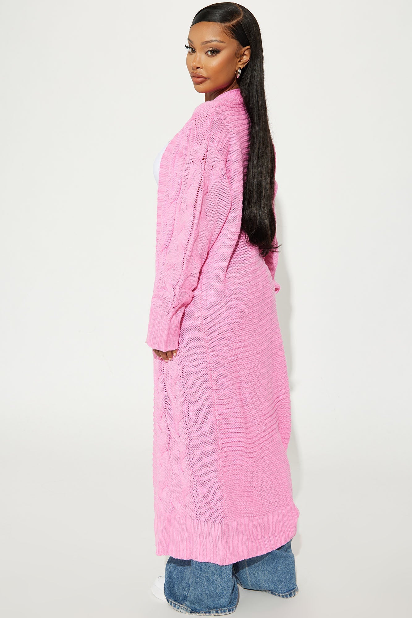 Aneria Long Cardigan - Pink