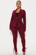 Head Of The Table Pant Suit - Burgundy