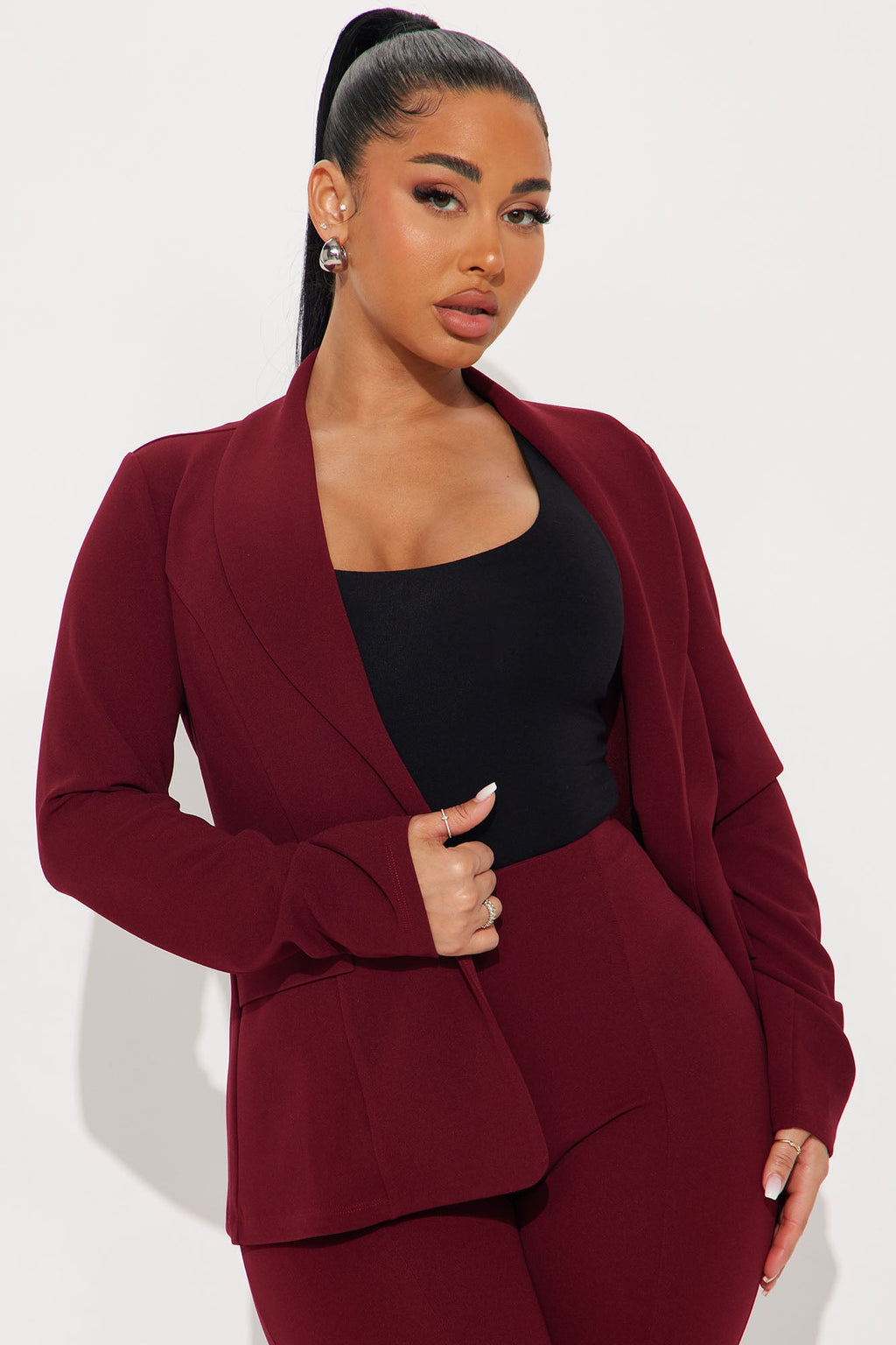 Head Of The Table Pant Suit - Burgundy