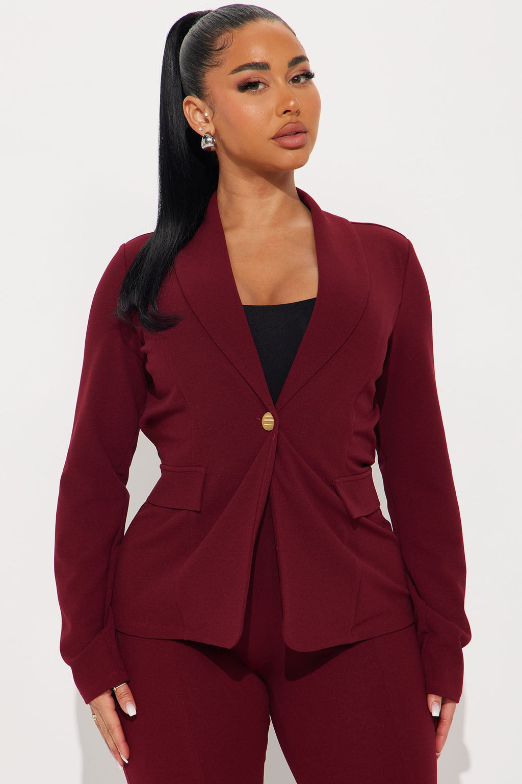 Head Of The Table Pant Suit - Burgundy