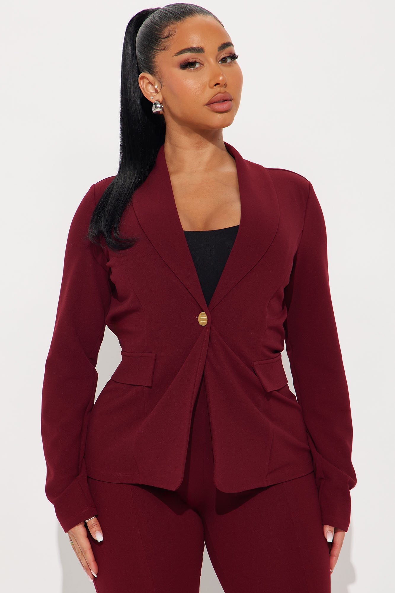Head Of The Table Pant Suit - Burgundy