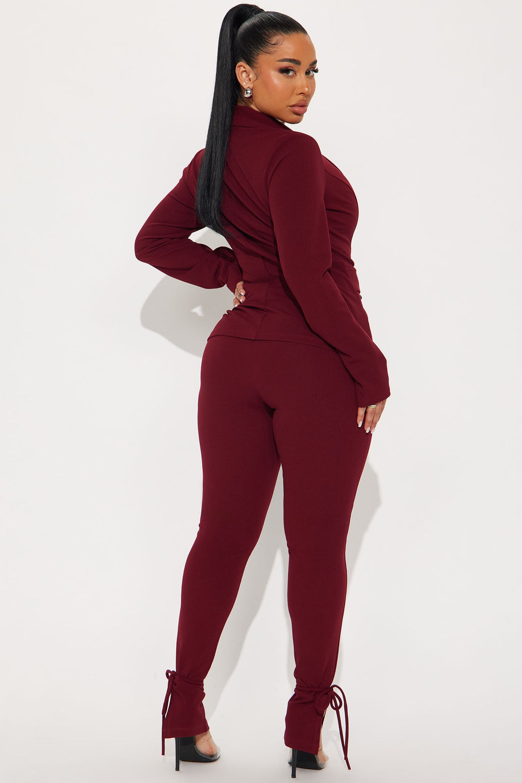 Head Of The Table Pant Suit - Burgundy