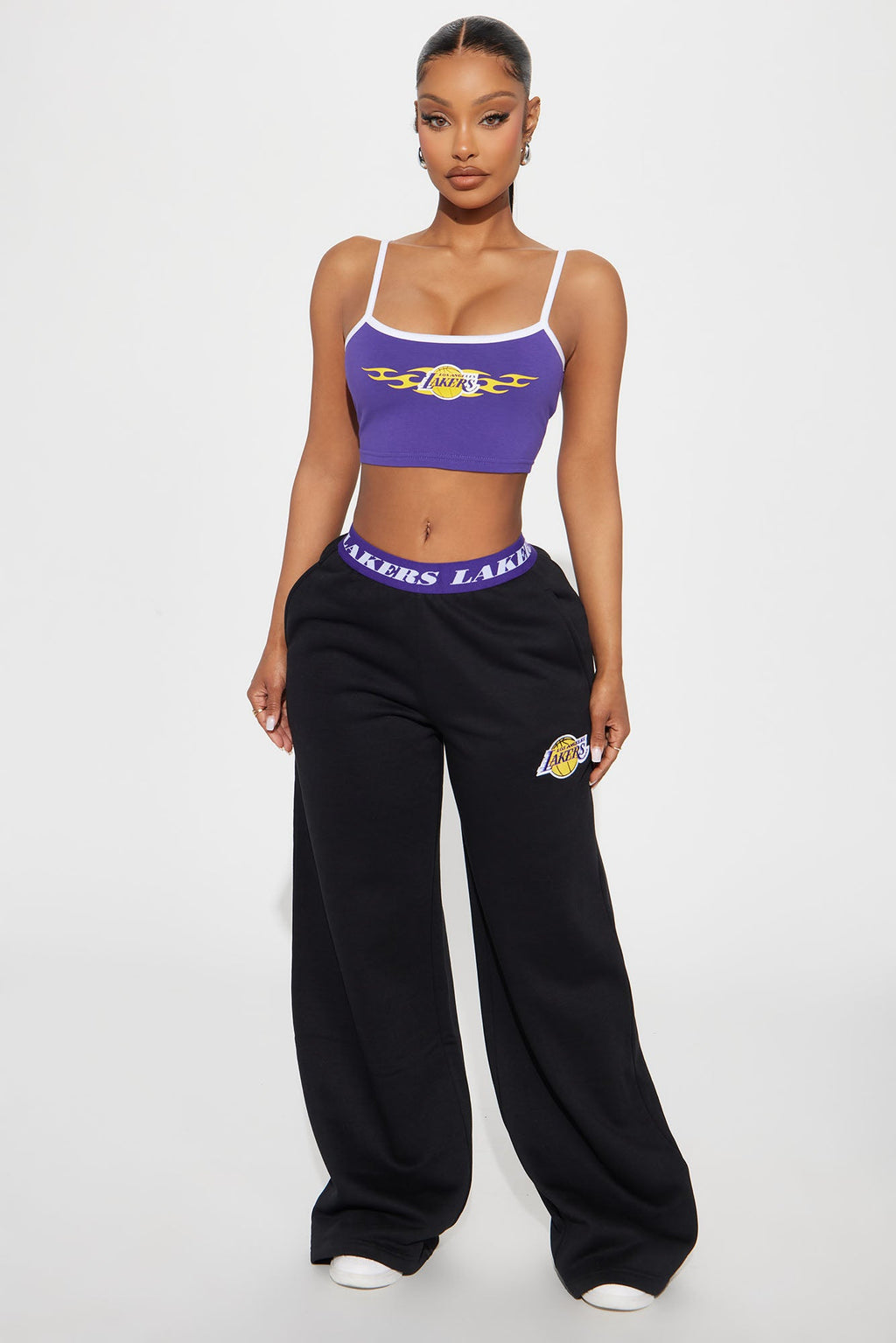 Lakers Free Throw Wide Leg Pant - Black