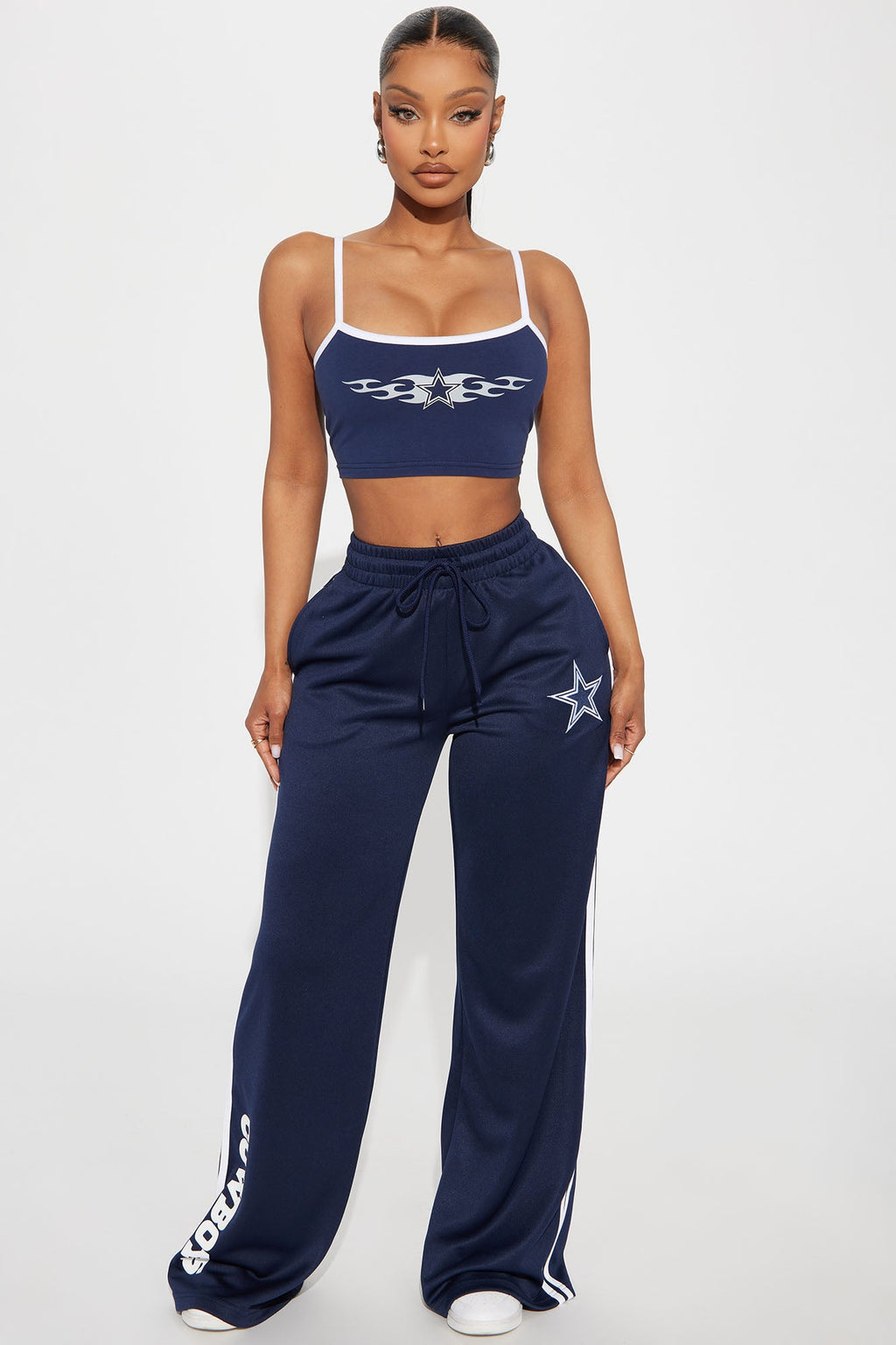Cowboys Territory Crop Top - Navy