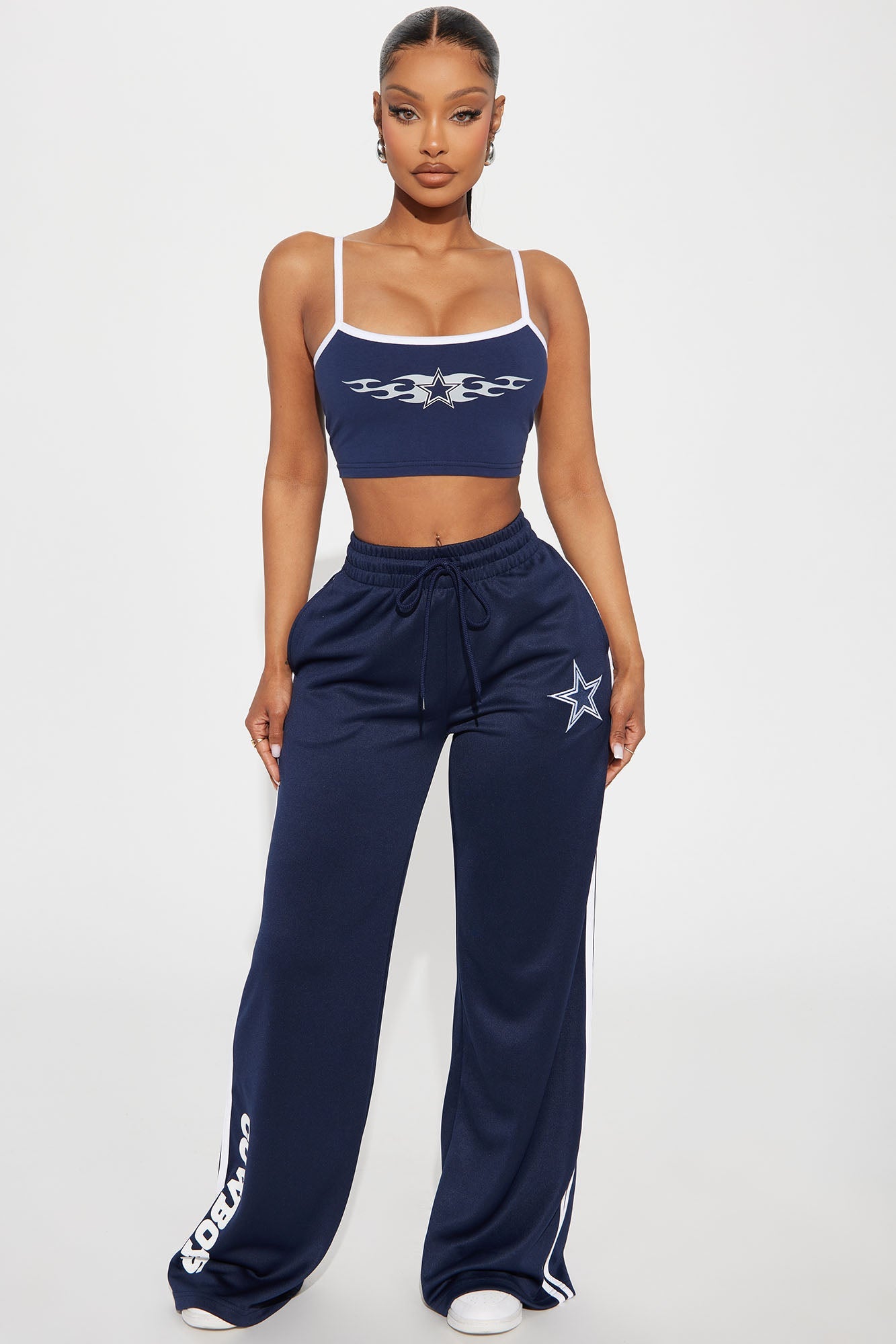 Cowboys Territory Crop Top - Navy