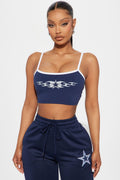 Cowboys Territory Crop Top - Navy
