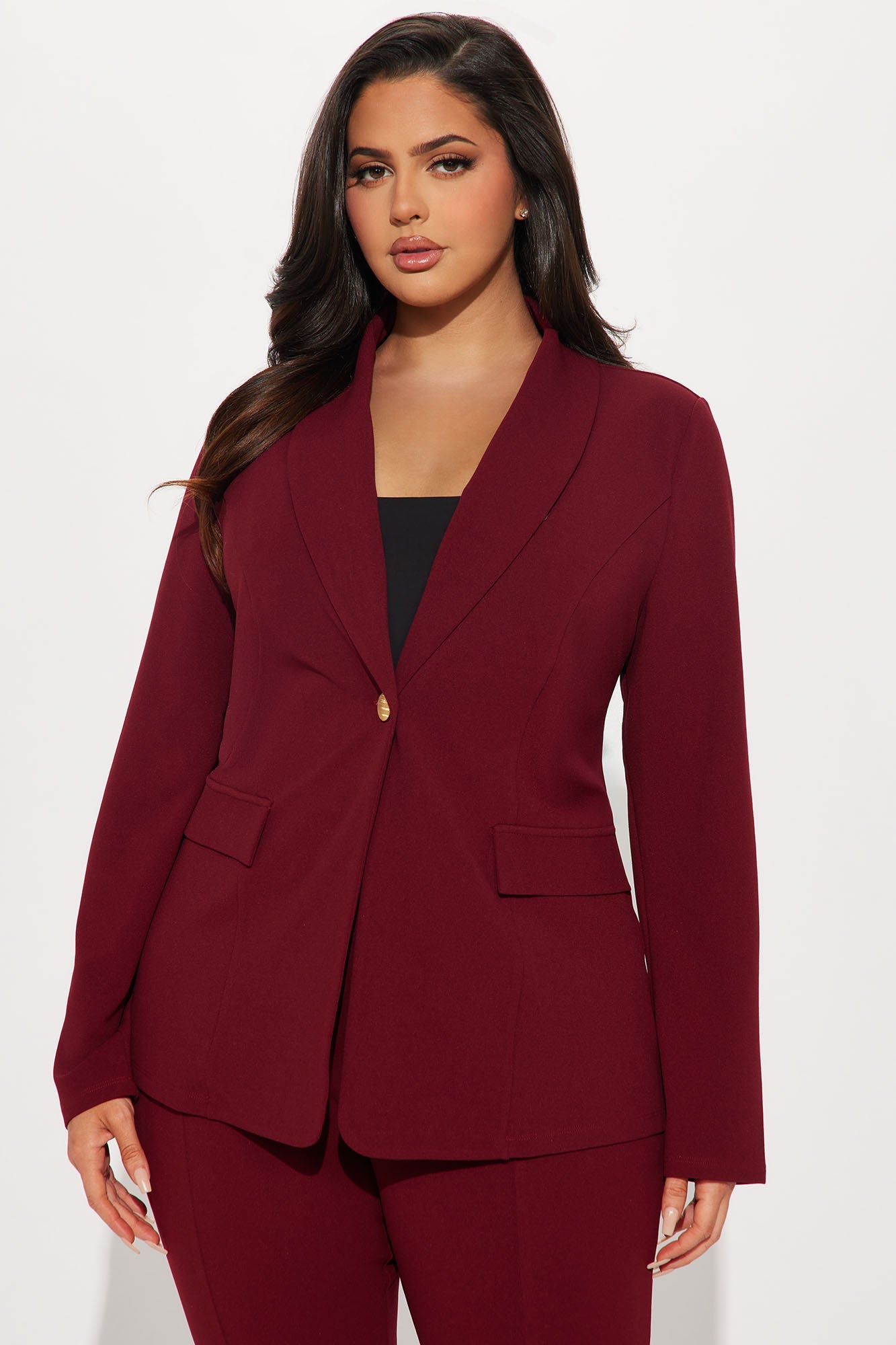 Head Of The Table Pant Suit - Burgundy