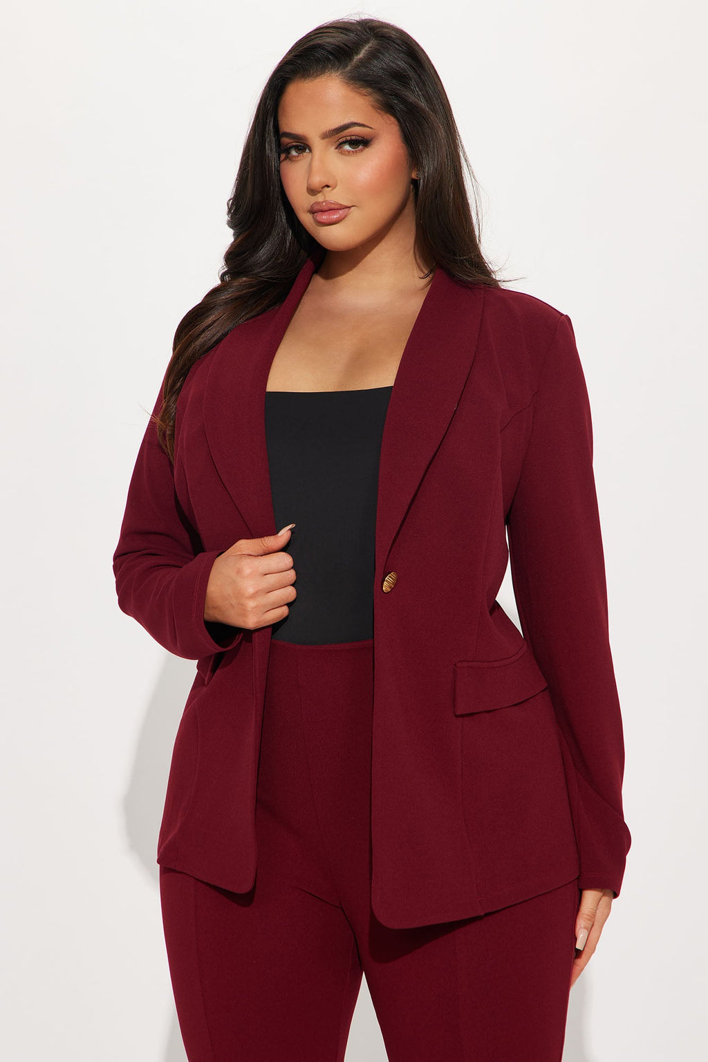 Head Of The Table Pant Suit - Burgundy