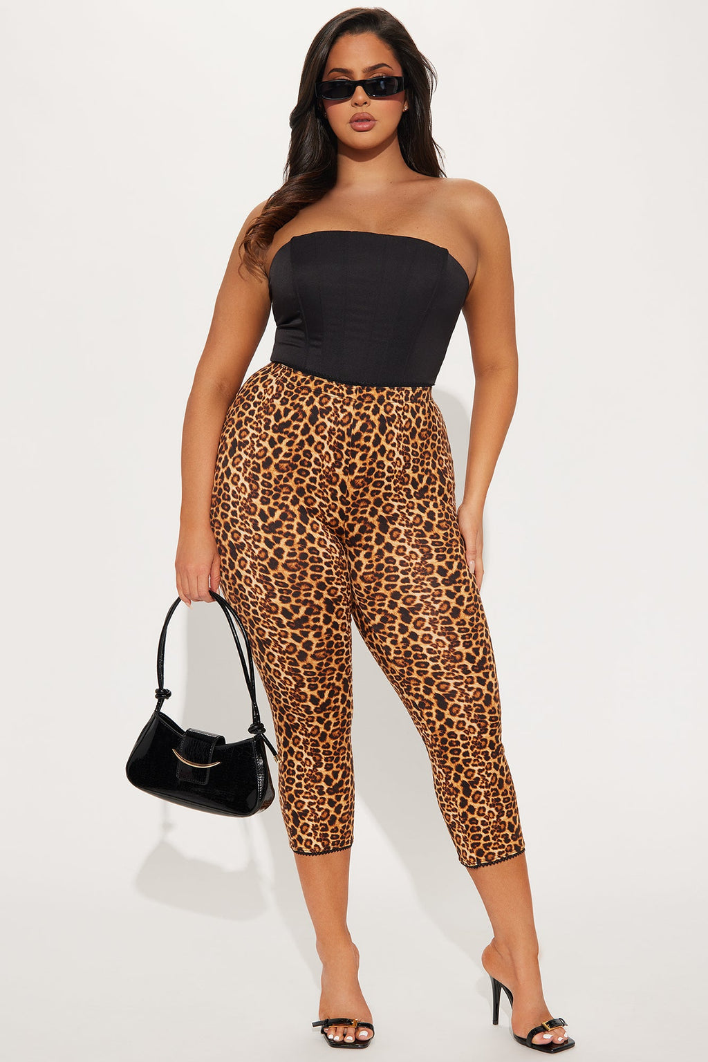 Mila Leopard Capri Legging - Brown/combo