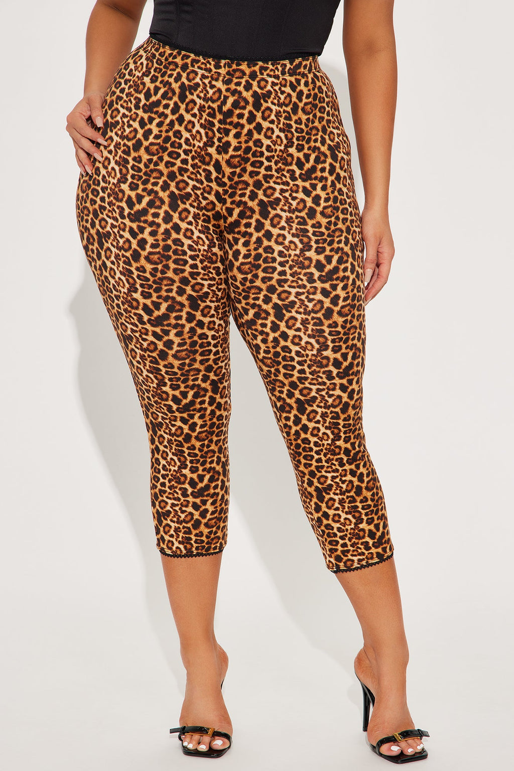 Mila Leopard Capri Legging - Brown/combo