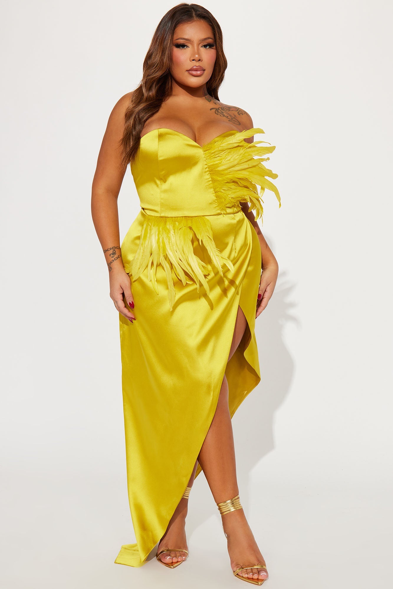 Jaqueline Asymmetrical Maxi Dress - Chartreuse