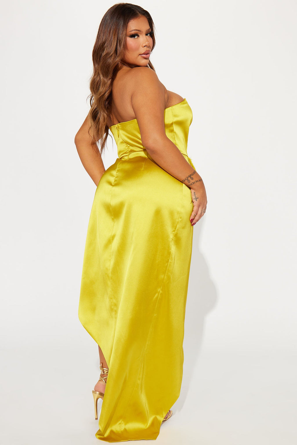 Jaqueline Asymmetrical Maxi Dress - Chartreuse