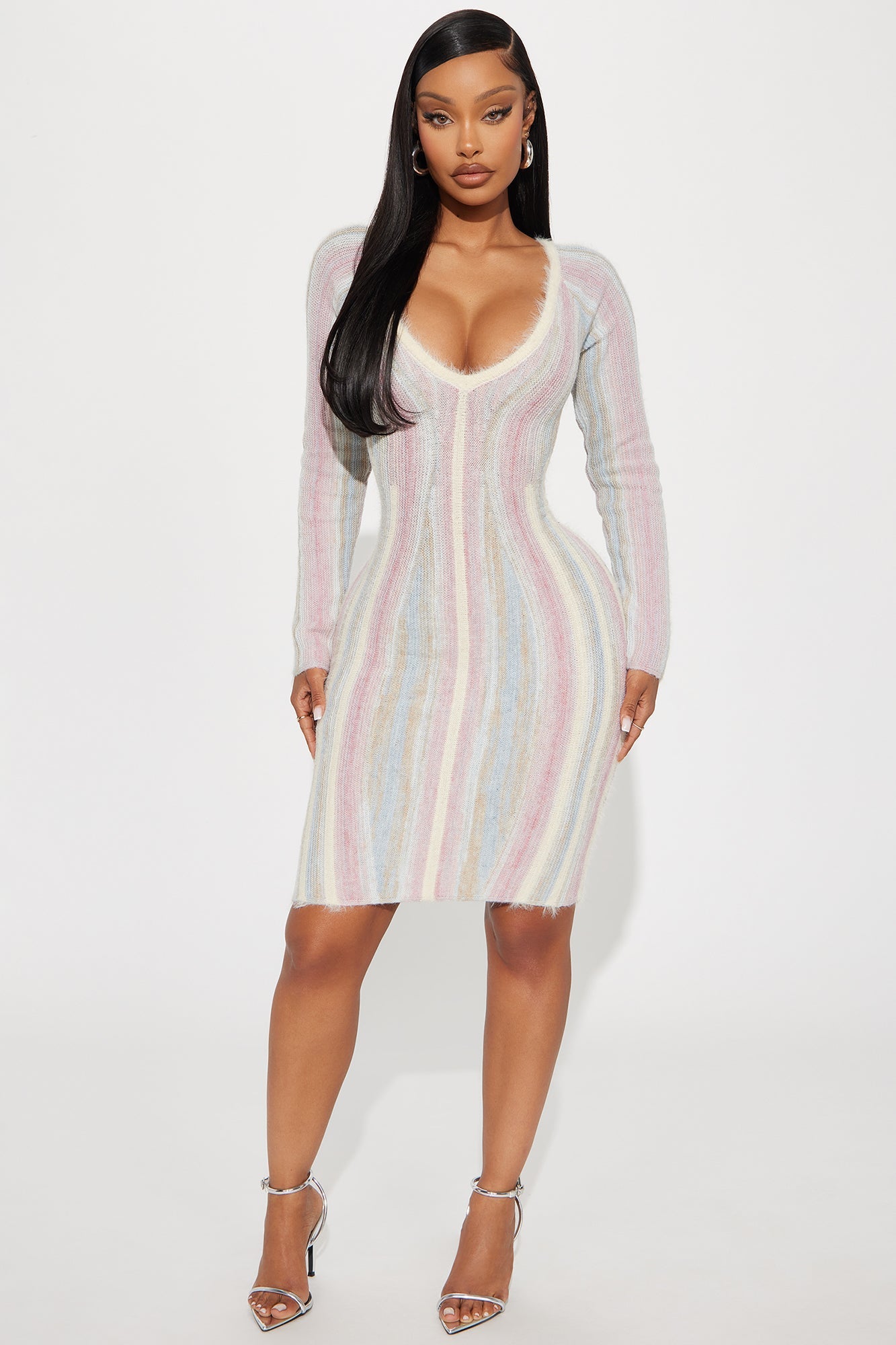 Soulfully Living Sweater Mini Dress - Multi Color