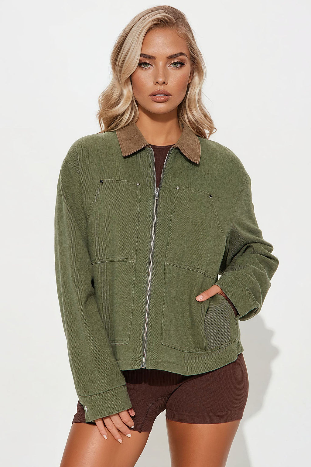 Leila Barn Jacket - Olive