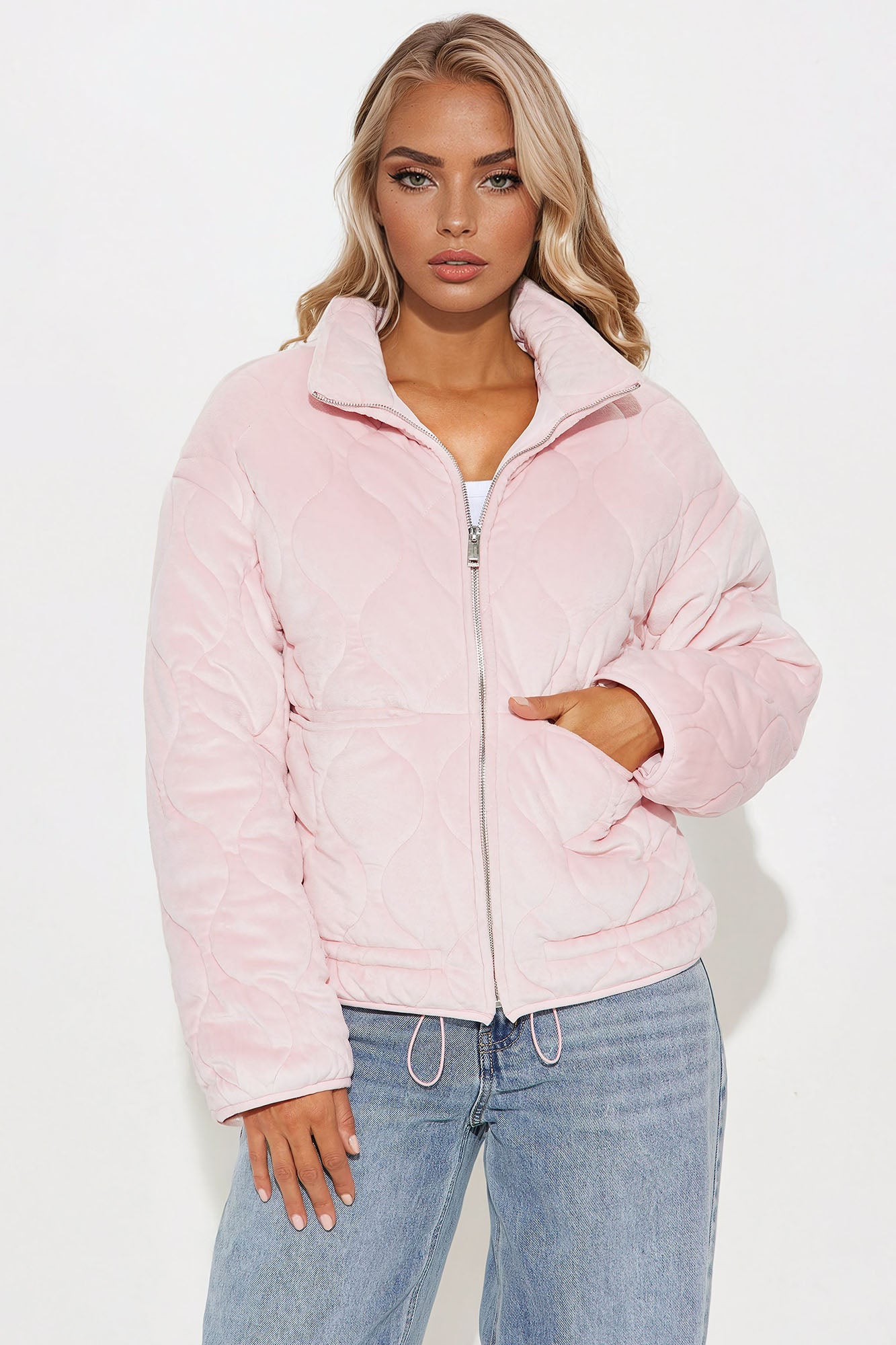 Ski Lift Lightweight Quilted Puffer Jacket - Pink