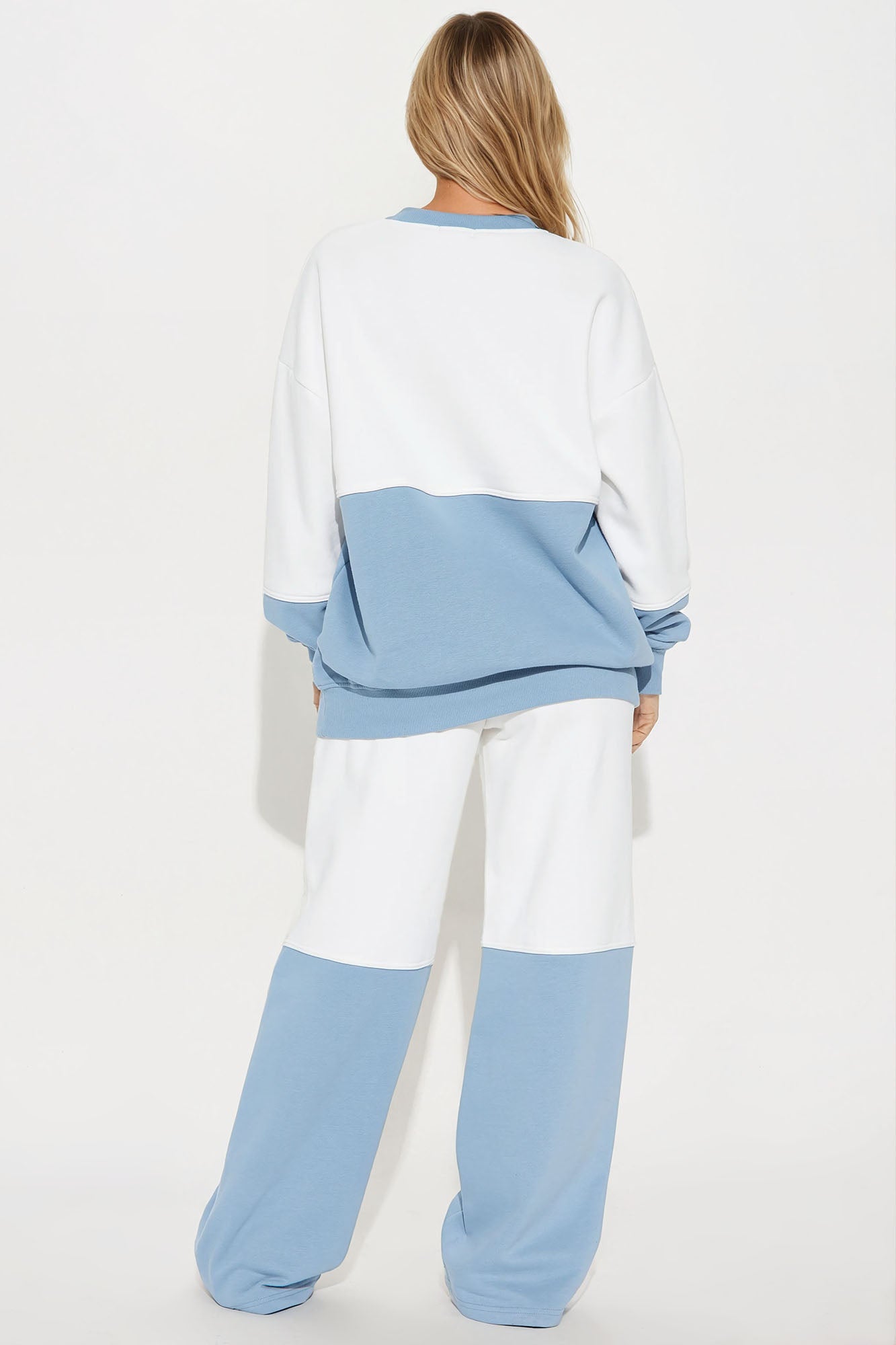 Malibu Fleece Wide Leg Sweatsuit Set - Dusty Blue