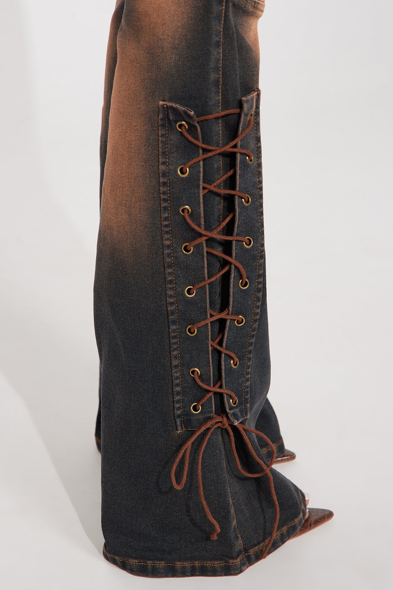 Tongue Tied Tinted Flare Jeans - Dark Wash