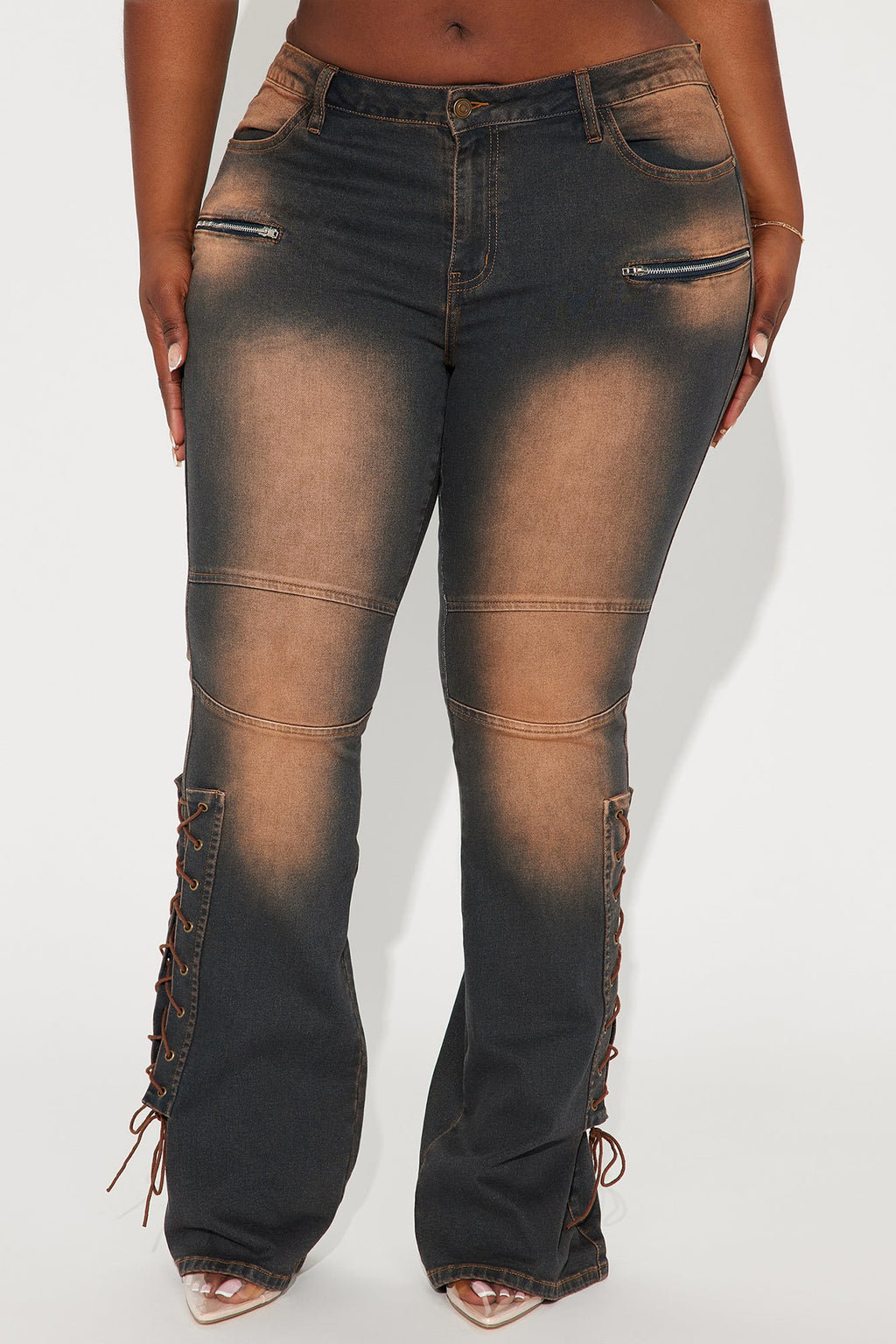 Tongue Tied Tinted Flare Jeans - Dark Wash