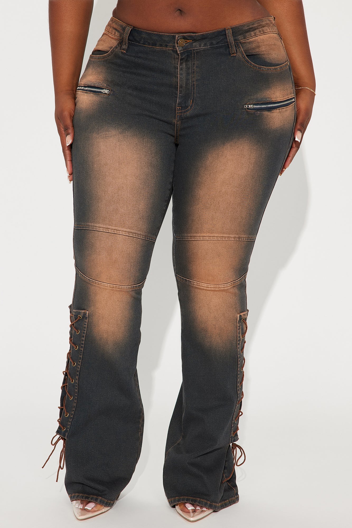 Tongue Tied Tinted Flare Jeans - Dark Wash