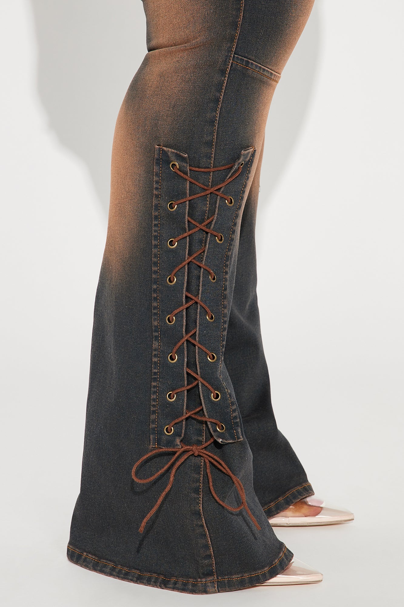 Tongue Tied Tinted Flare Jeans - Dark Wash