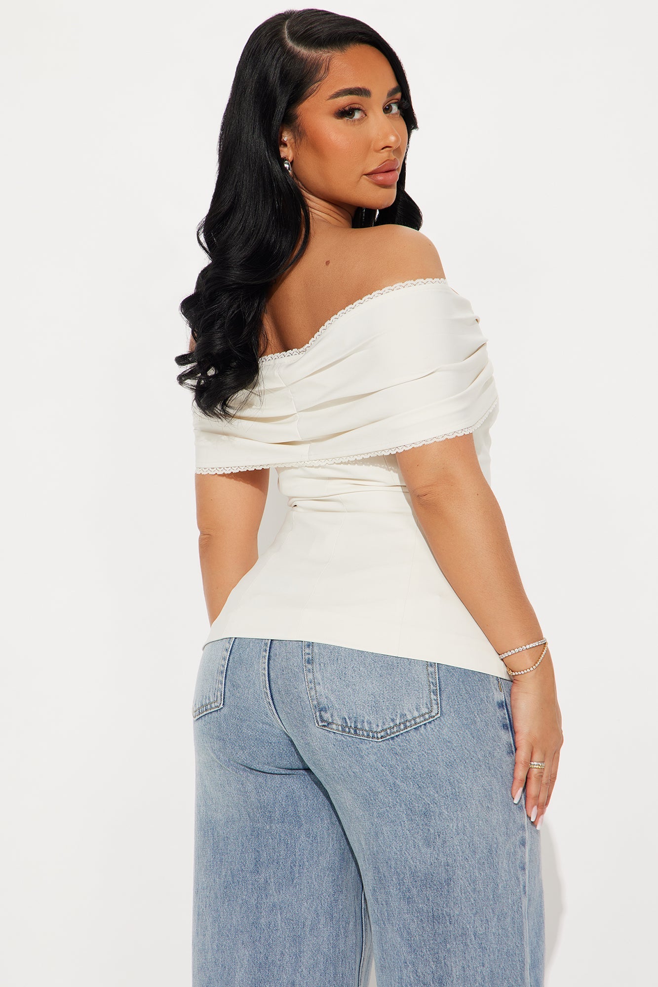 Perfectly Wrapped Off Shoulder Top - Ivory