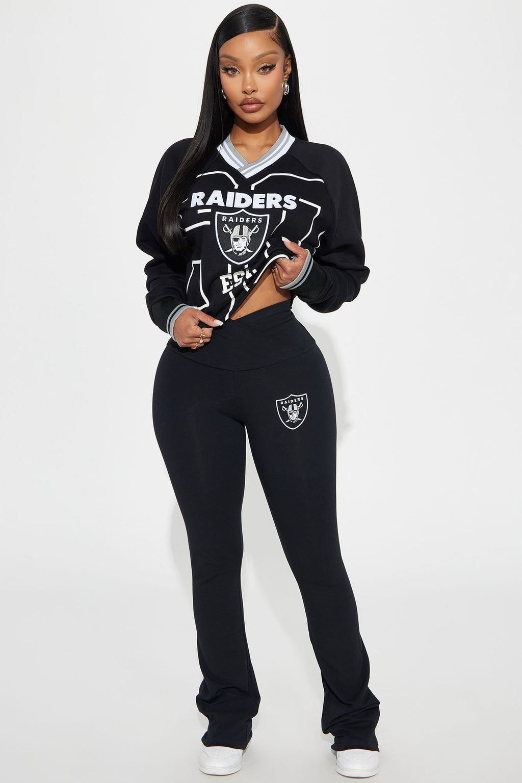 Here To Dominate Raiders Flare Pant - Black