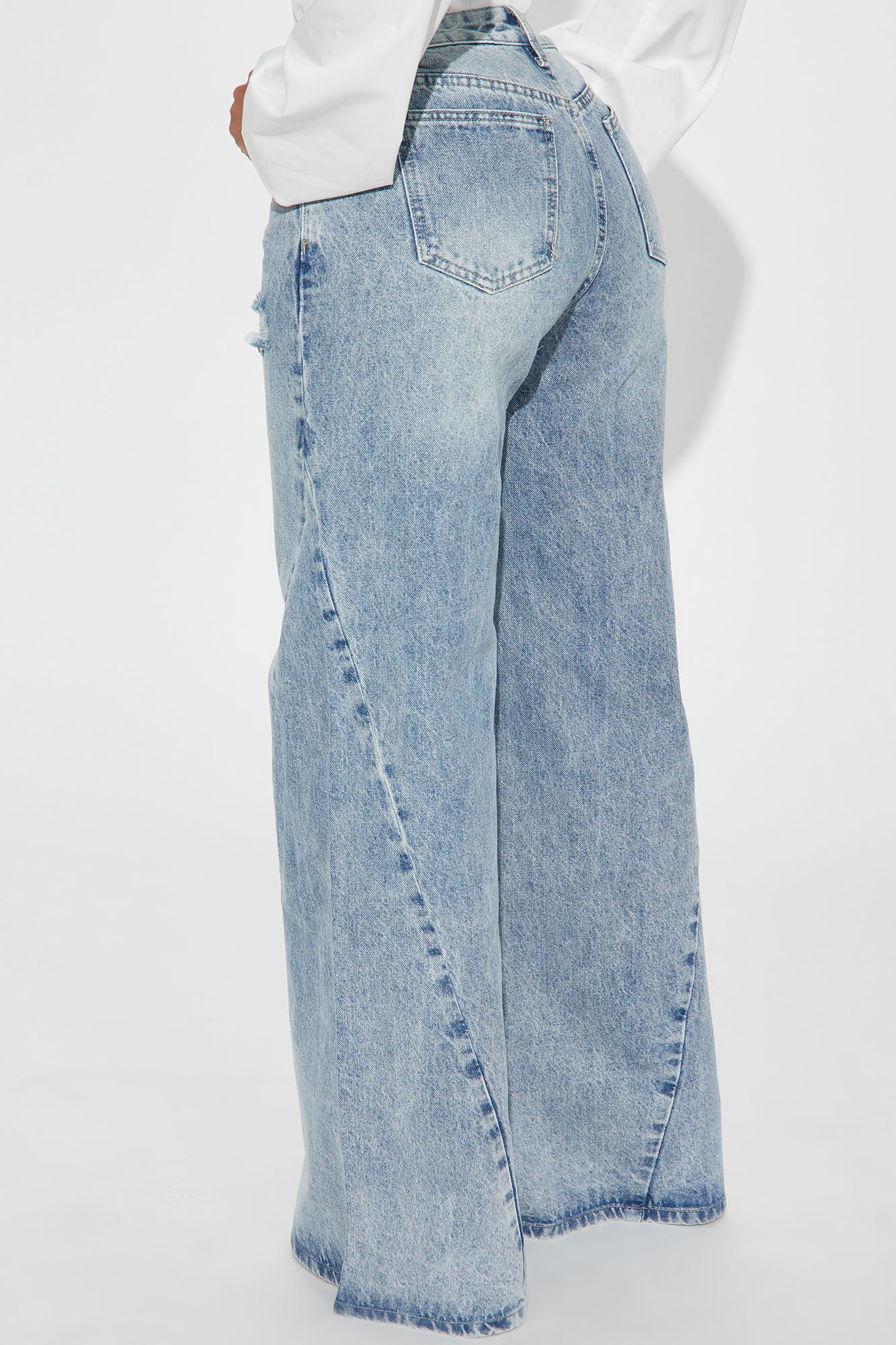 Kyrah Non Stretch Wide Leg Jeans - Medium Wash