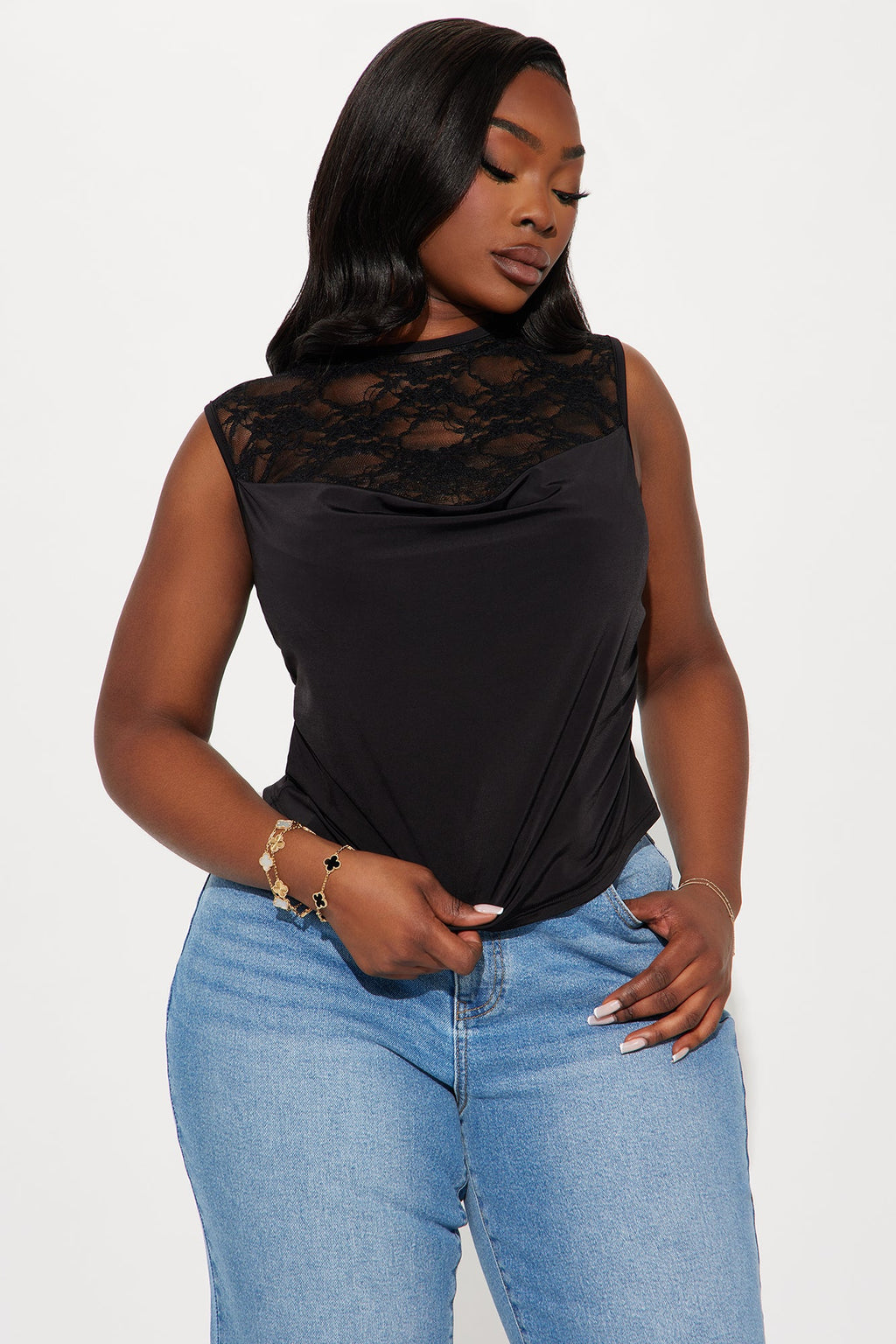 Make You Mine Lace Top - Black