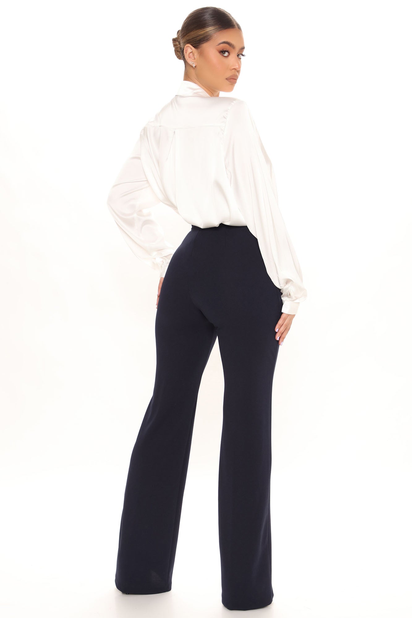 Call It Even Wide Leg Dress Pants - Navy