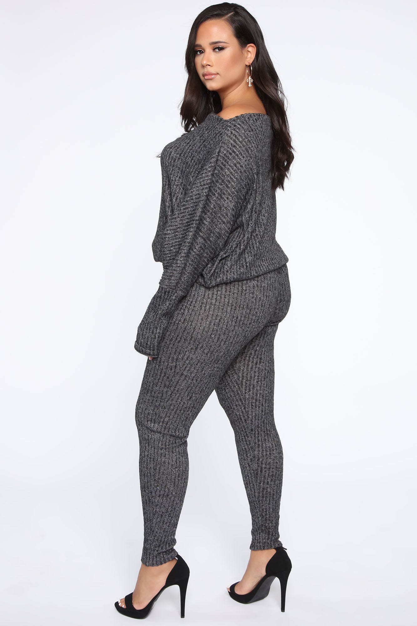 Feeling The Chill Sweater Set - Charcoal