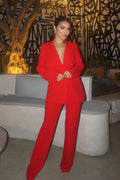 Dreamy Moments Blazer Set - Red