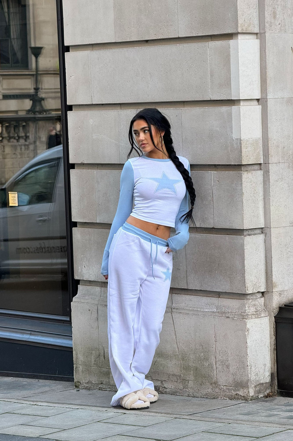 All Star Colorblock Fleece Pant Set - White/combo