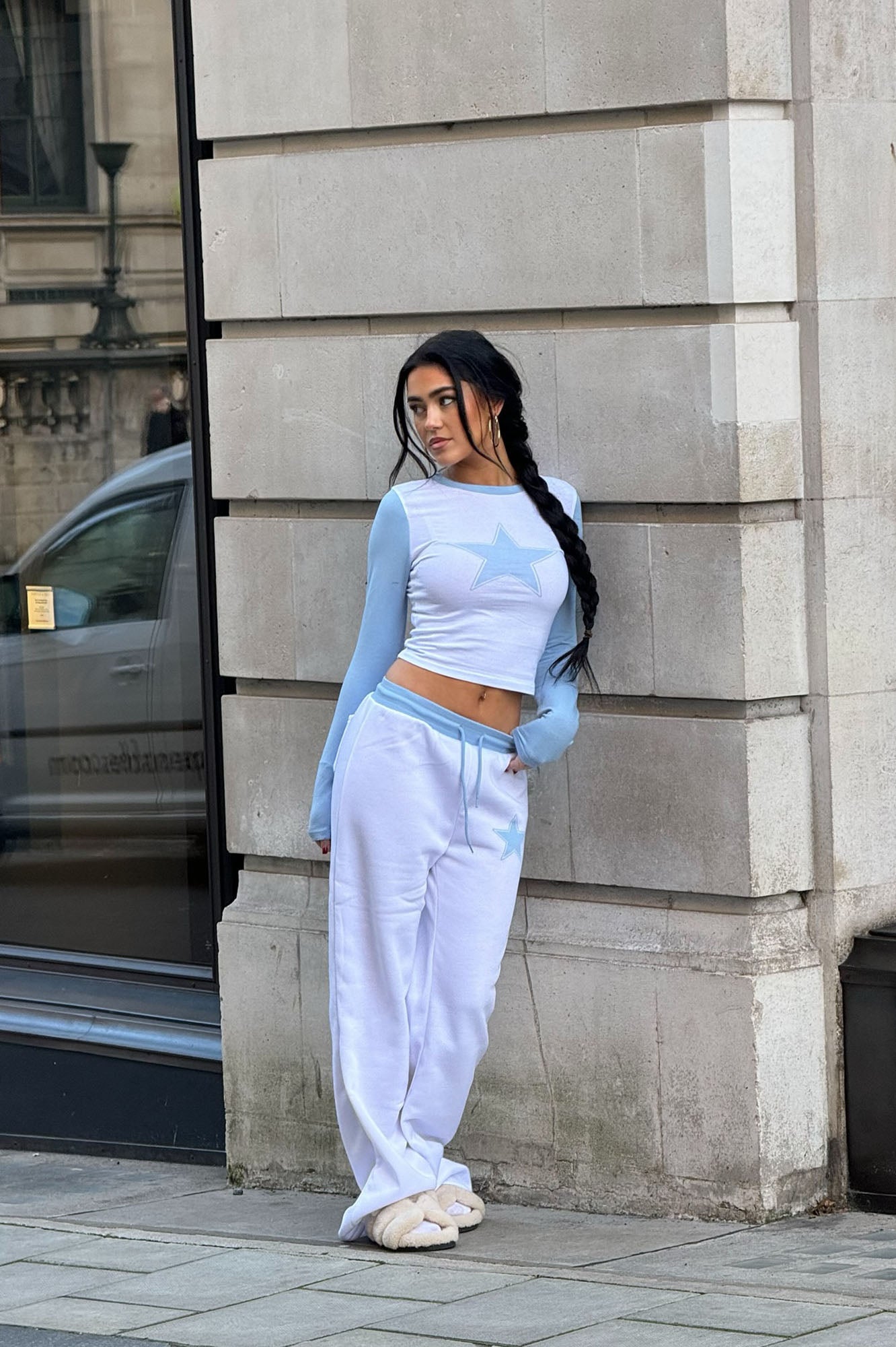 All Star Colorblock Fleece Pant Set - White/combo