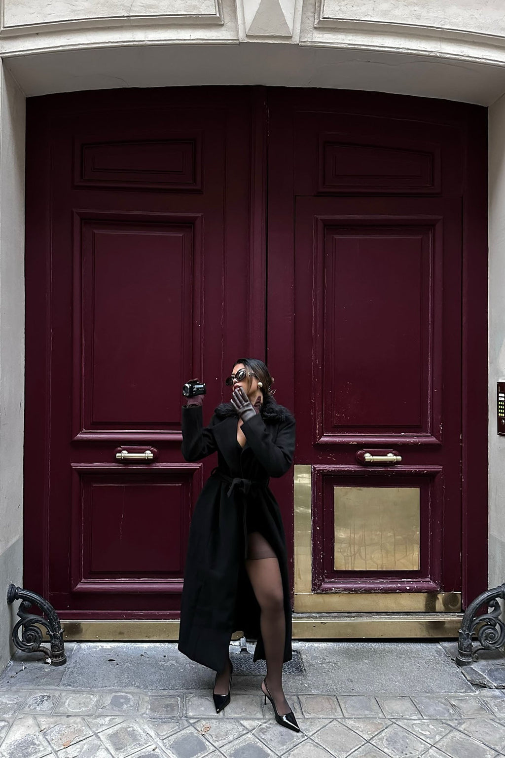 I'm A Goddess Trench Coat - Black