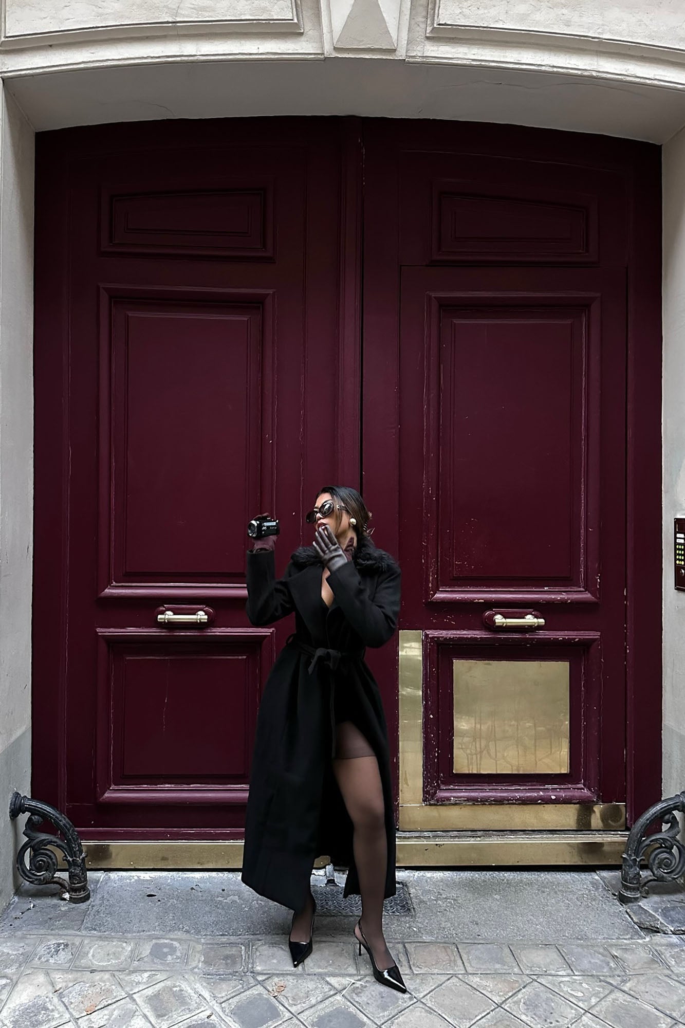 I'm A Goddess Trench Coat - Black