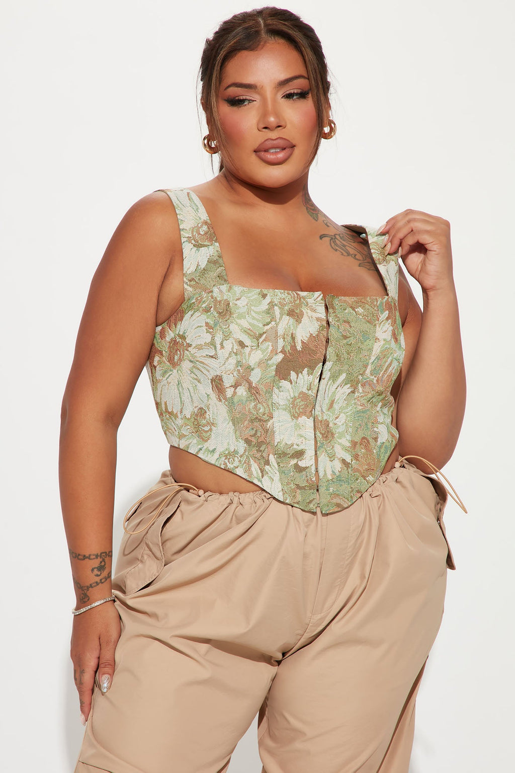 More Than A Dream Corset Top - Sage/combo