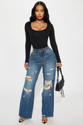 Whenever You're Ready Hybrid Stretch Ripped Jeans - Vintage Wash