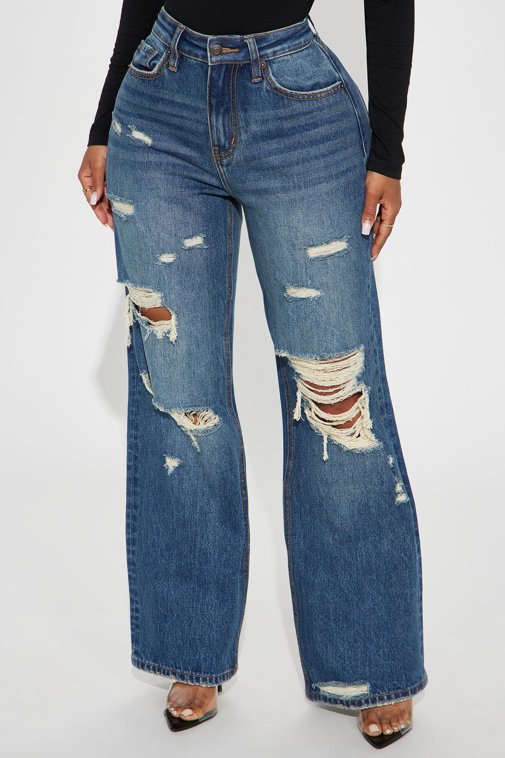 Whenever You're Ready Hybrid Stretch Ripped Jeans - Vintage Wash