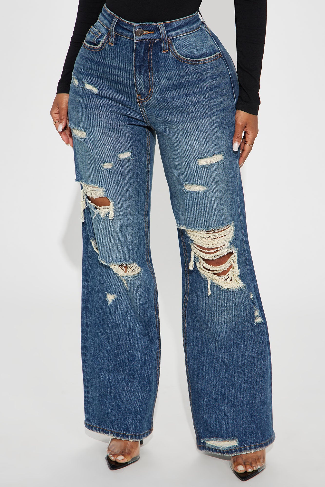 Whenever You're Ready Hybrid Stretch Ripped Jeans - Vintage Wash