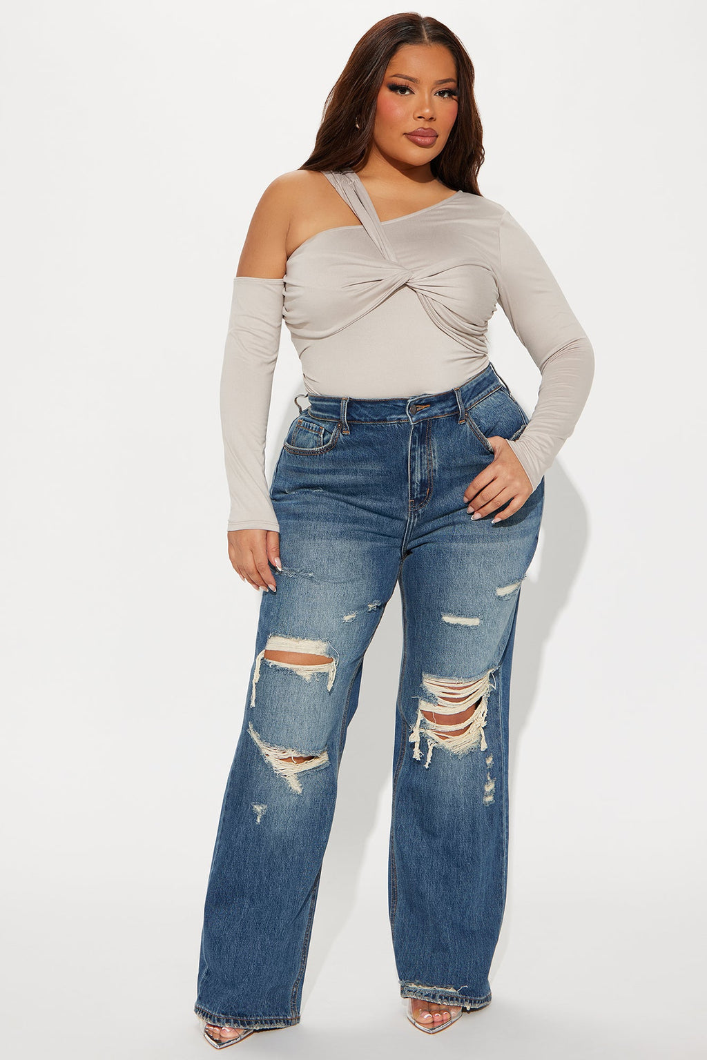 Whenever You're Ready Hybrid Stretch Ripped Jeans - Vintage Wash