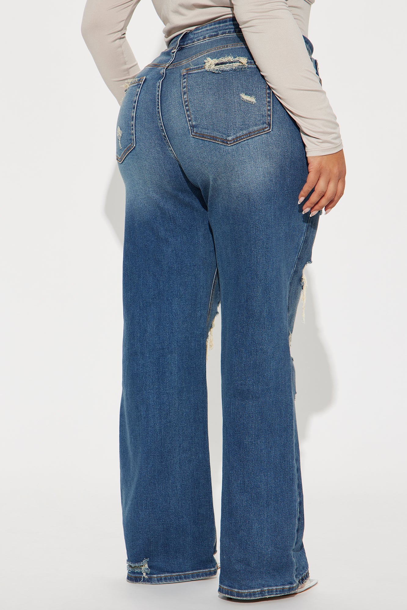 Whenever You're Ready Hybrid Stretch Ripped Jeans - Vintage Wash