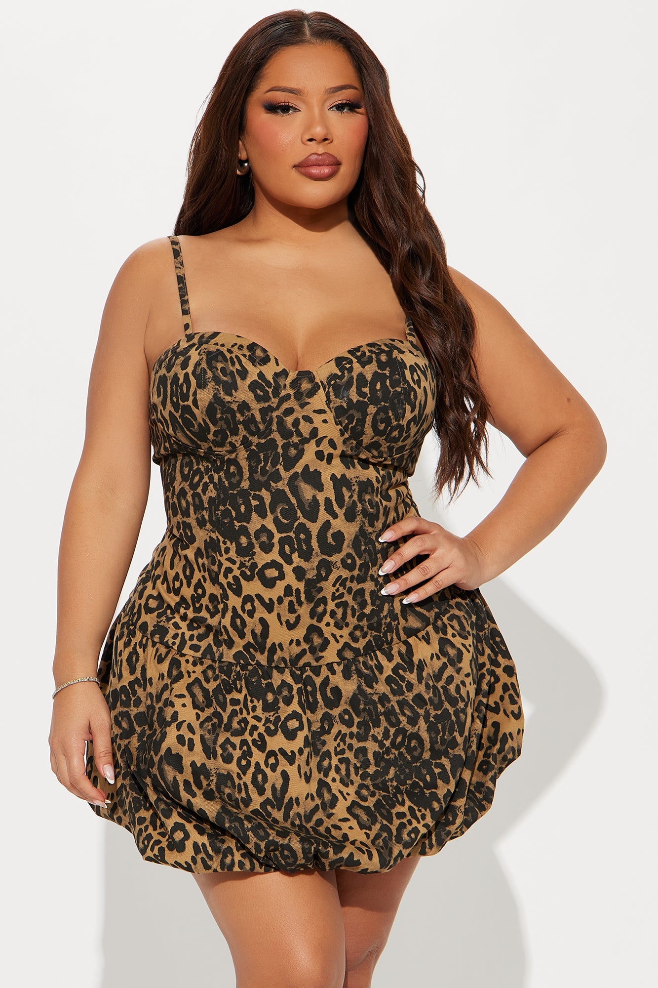 Can't Tame Me Leopard Bubble Mini Dress - Leopard