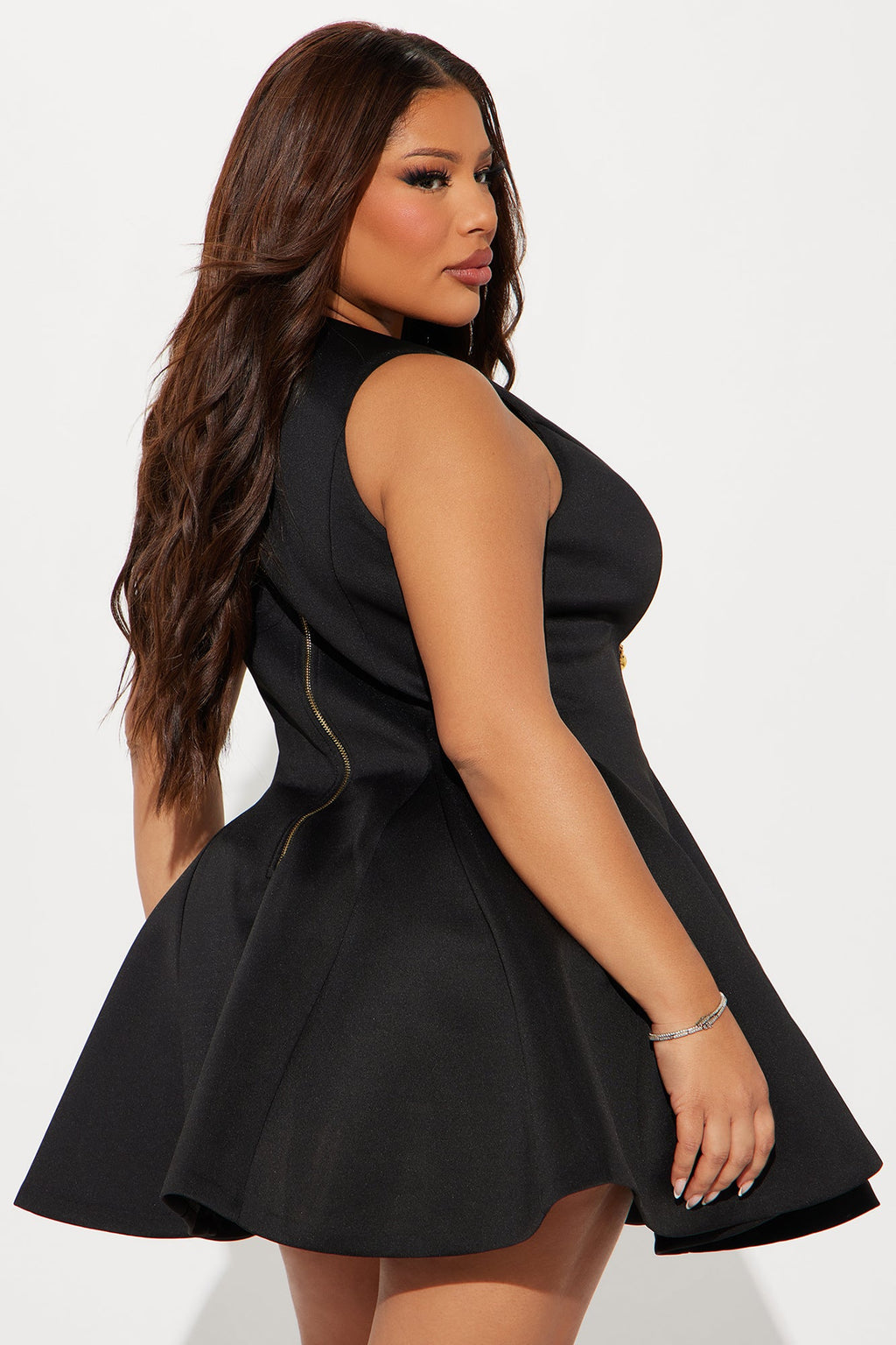 Queen Of Everything Pleated Mini Dress - Black