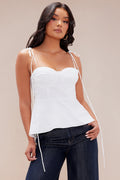 Alison Poplin Top - White