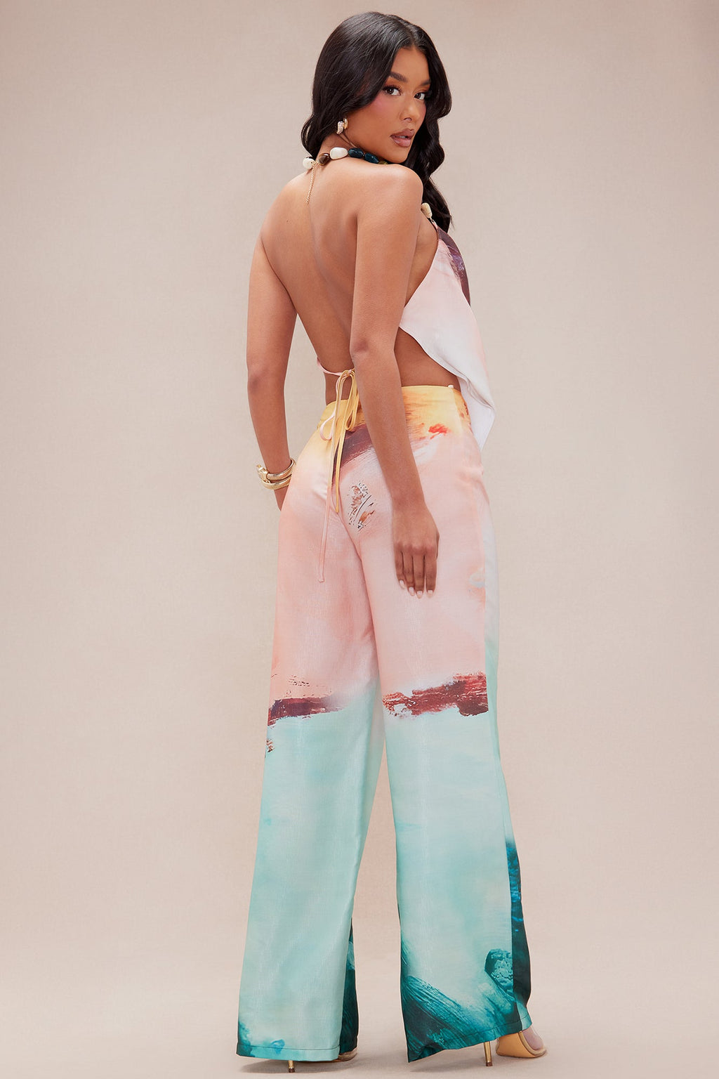 Mykonos Beaded Pant Set - Multi Color