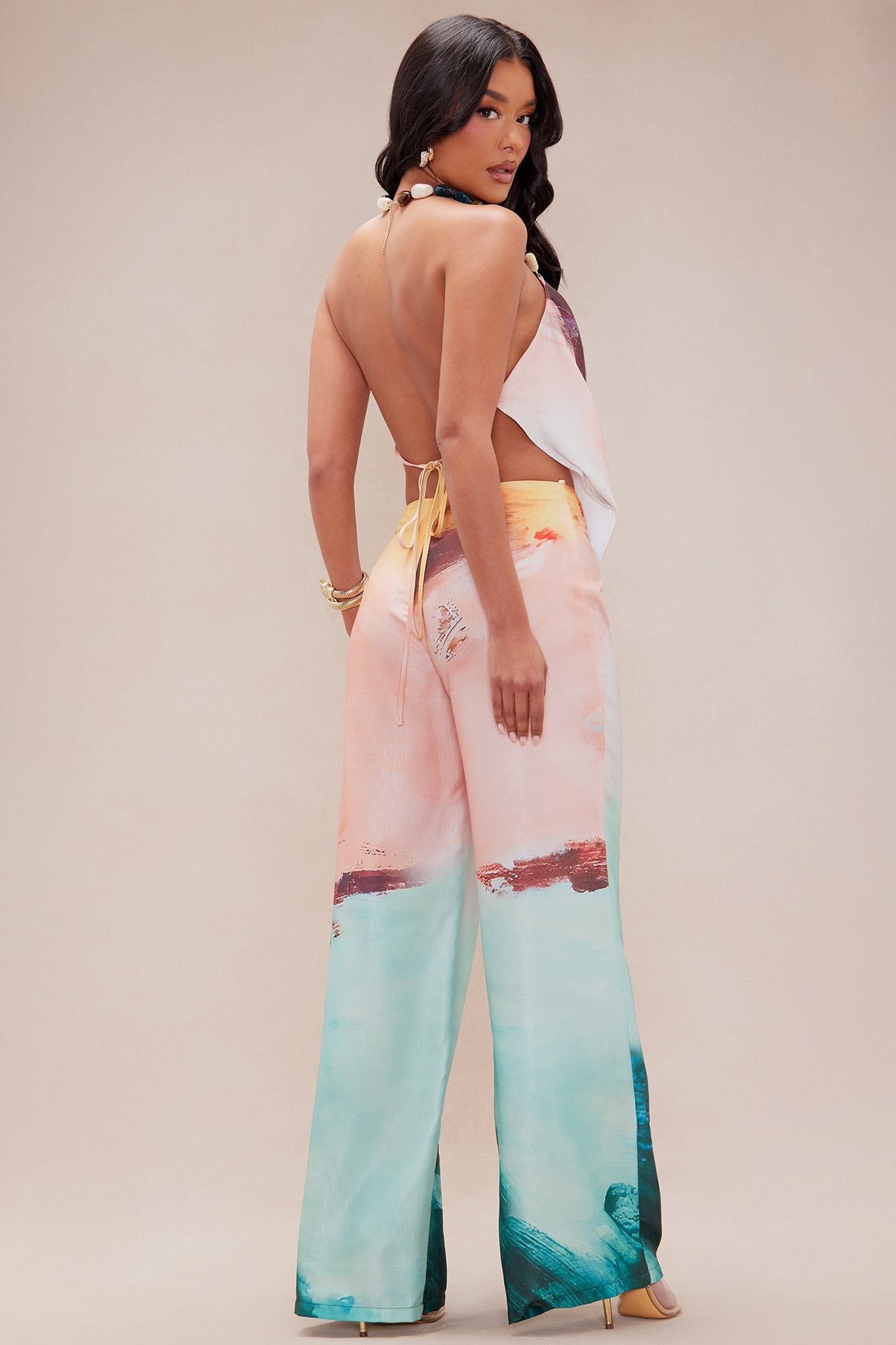 Mykonos Beaded Pant Set - Multi Color